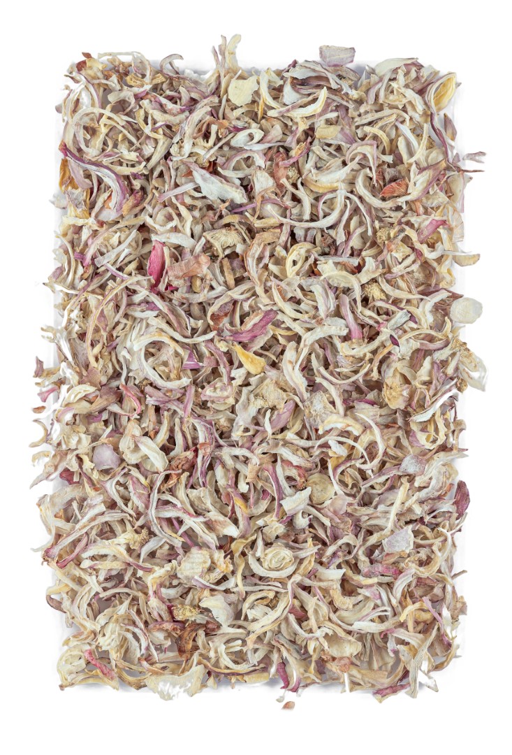 Dehydrated,Pink,Onion,Flakes.,Dried,Pink,Onion,Full,Frame,Background.